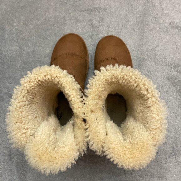 UGG Australia Bailey Bow II Suede Shearling Short Boots Women 10 Brown 1002954 - Picture 7 of 11